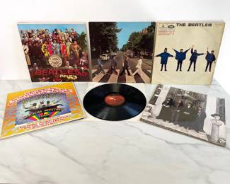 Lot 793  Vintage Beatles Vinyl Records  Sgt Peppers Abby Road More