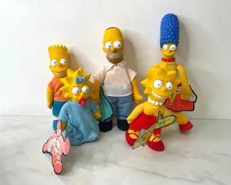 Lot 839  Vintage 1990s The Simpsons Burger King Plush Toys