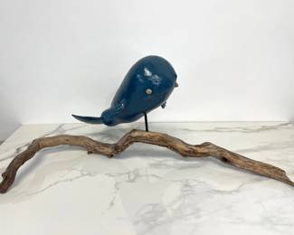 Lot 956  Signed Folk Art Whale Sculpture