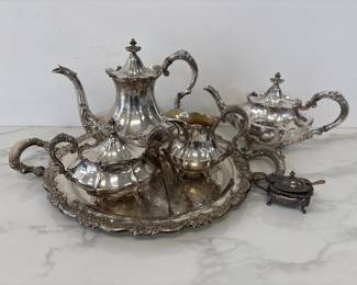 Lot 1133  Reed and Barton Silver Plate Tea Service Oneida Tray