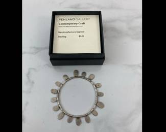 Lot 1129  Penland Gallery Handcrafted Sterling Silver Bracelet