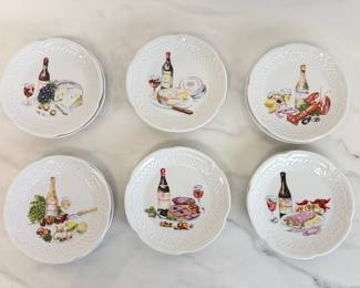 Lot 937  Vintage Philippe Deshoulieres France Porcelain Appetizer Plates