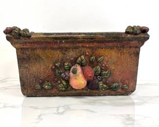 Lot 760  Vintage Solid Rock Stoneworks Fruit Deco Planter