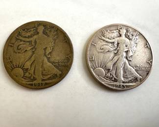 Lot 1190  US Coins  1917 1945 Standing Liberty Silver Half Dollars