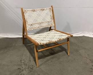 Lot 5147  Safavieh Bandelier Leather Weave Accent Chair.