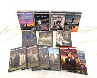 Lot 890  PBS DVDs  Downton Abbey Ken Burns Documentaries  New