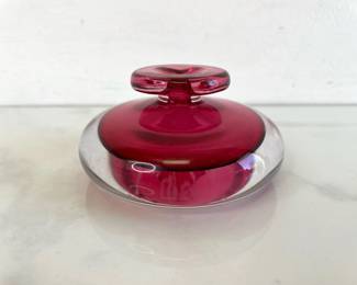 Lot 741  Signed Art Glass Paperweight Vase