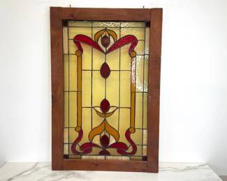 Lot 914  Art Nouveau Stained Glass Window