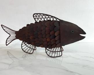 Lot 1028  Rustic Metal Fish Sculpture Yard Art
