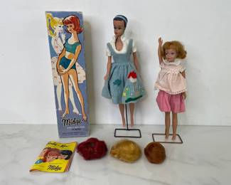Lot 917  Mattel 1958 Midge with Wigs 1963 Skipper Midge Box Toy Dolls