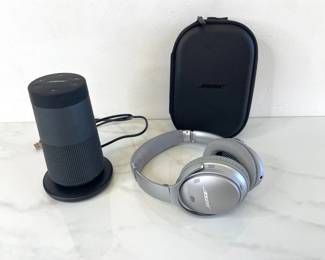 Lot 1212  Bose Soundlink Revolve Bluetooth Speaker Bose Quiet Comfort Wireless Headphones