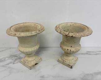 Lot 764  Small Cast Iron Planters