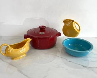 Lot 1112  Emile Henry 4.2 Qt Dutch Oven Fiesta Pitcher More