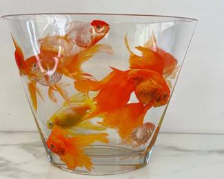Lot 1122  Koi Goldfish Art Glass Vase