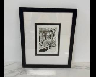 Lot 909  Sitting Man  Jen Woefel Signed Etching Art