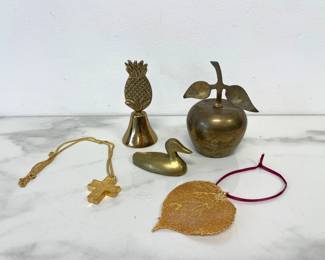 Lot 949  Vintage Alva Studio Cross Brass Bells Brass Duck More