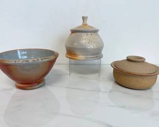Lot 934  William Baker NC Studio Pottery Bowl Lidded Pots