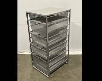 Lot 5123  Elfa Metal Storage Basket Organizer Rack