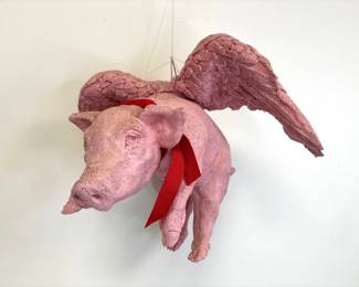 Lot 967  Vintage Flying Pig Hanging Sculpture