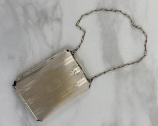 Lot 777  Antique Art Deco Silver Plate Dance Card Coin Case