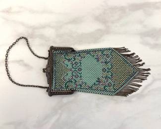 Lot 780  Vintage Art Deco Mandalian Co Enameled Mesh Purse