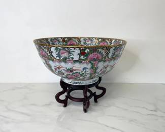 Lot 1005  Large Andrea by Sadek Decorative Asian Bowl wStand