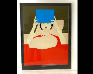 Lot 827  Will Barnet Woman Reading with Cat Art Print