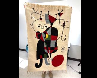 Lot 786  Vintage Abstract Geometric Woven Tapestry Rug