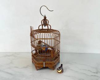 Lot 1201  Miniature Bird Cage w Birds