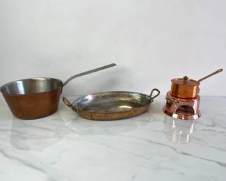 Lot 1039  Copper Cookware  Legion Scavullo Copper Pot French Au Gratin Mini Fondue PotMade in France