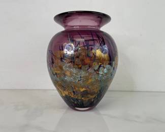 Lot 867  Tim Lazer Signed Art Glass Vase