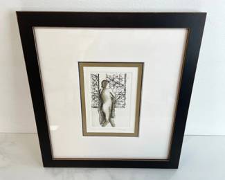 Lot 862  Jen Woelfel Signed Nude Woman Etching Art