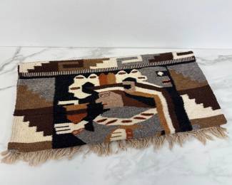 Lot 781  Vintage Zapotec Mayan Wool Tapestry Textile