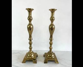 Lot 1176  Tall Brass Candlesticks