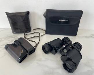 Lot 1154  Vintage Binoculars Tasco 7x15x35 No. 101C Nikon 10x25 Compact