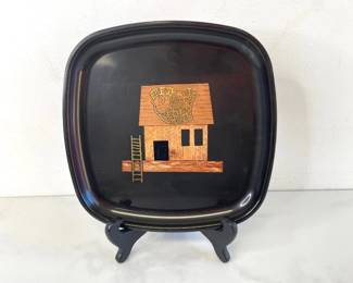 Lot 1204  Vintage Couroc of Monterey Inlaid Lacquered Tray