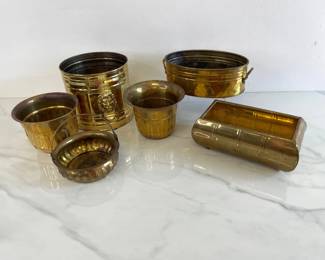 Lot 733  Brass Planters and Pots