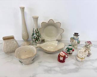 Lot 1134  Lenox Vases Bowls Christmas Ornaments Accessories Etc