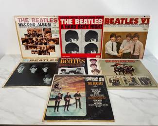 Lot 794  Vintage Beatles Vinyl Records  Hard Days Night Second Album More