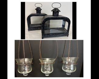 Lot 941  Garden Lanterns Hanging Candle Holders