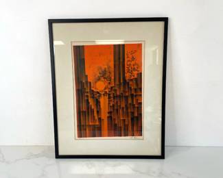 Lot 1227  City Sunset  John Florsheim Signed Lithograph Modernist Art Print