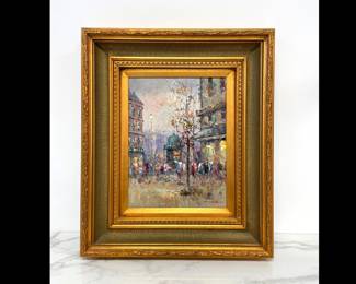 Lot 5106  Paris Street Scene Oil Painting