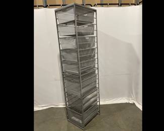 Lot 5122  Elfa Tall Metal Storage Basket Organizer Rack