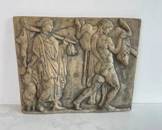 Lot 1021  Vintage Plaster BasRelief Classical Greek Art