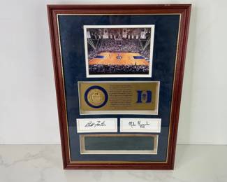 Lot 855  1997 Duke University Signed Stadium Floor Commemorative Display
