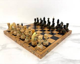 Lot 783  Vintage HandPainted Russian Chess Set