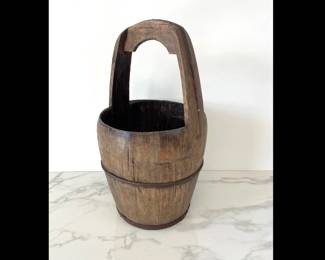 Lot 1171  AntiqueVintage Wooden Well Water Bucket