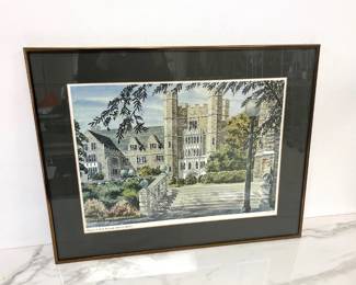 Lot 906  Bob Blake  Entrance to Duke University School of Medicine  Art Print