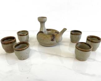 Lot 1178  Vintage Japanese Tea Sake Pot Glasses