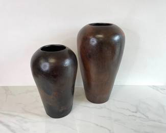 Lot 985  Large Pottery Decor Vases